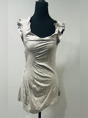 Casual Scoop-Neck Tank Tunic in Light Heather